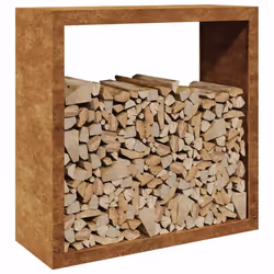 vidaXL Firewood Rack Fireplace Log Store Firewood Log Rack Log Holder Steel - brown, 100 x 40 x 100 cm - Additional view 6