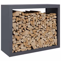 vidaXL Firewood Rack Fireplace Log Store Firewood Log Rack Log Holder Steel - anthracite, 100 x 40 x 80 cm