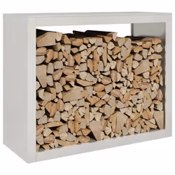 vidaXL Firewood Rack Fireplace Log Store Firewood Log Rack Log Holder Steel - light grey, 100 x 40 x 80 cm - Additional view 2