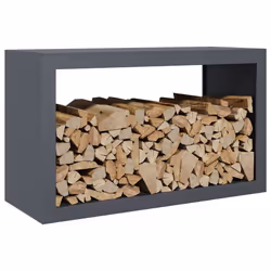vidaXL Firewood Rack Fireplace Log Store Firewood Log Rack Log Holder Steel - anthracite, 100 x 40 x 60 cm - Additional view 2