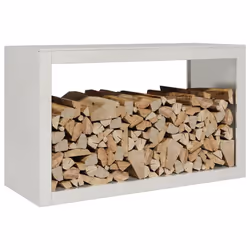 vidaXL Firewood Rack Fireplace Log Store Firewood Log Rack Log Holder Steel - light grey, 100 x 40 x 60 cm - Additional view 2