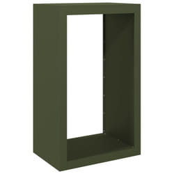 vidaXL Firewood Rack Fireplace Log Store Firewood Log Rack Log Holder Steel - green, 60 x 40 x 100 cm