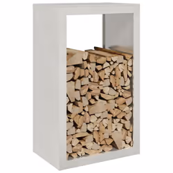 vidaXL Firewood Rack Fireplace Log Store Firewood Log Rack Log Holder Steel - light grey, 60 x 40 x 100 cm - Additional view 2