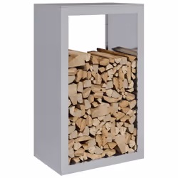 vidaXL Firewood Rack Fireplace Log Store Firewood Log Rack Log Holder Steel - grey, 60 x 40 x 100 cm