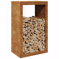 vidaXL Firewood Rack Fireplace Log Store Firewood Log Rack Log Holder Steel - brown, 60 x 40 x 100 cm - Additional view 5