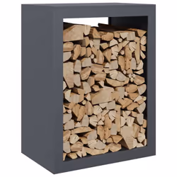 vidaXL Firewood Rack Fireplace Log Store Firewood Log Rack Log Holder Steel - anthracite, 60 x 40 x 80 cm