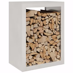vidaXL Firewood Rack Fireplace Log Store Firewood Log Rack Log Holder Steel - light grey, 60 x 40 x 80 cm - Additional view 2