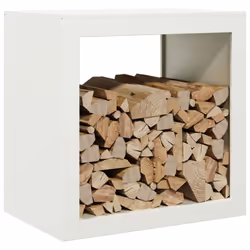 vidaXL Firewood Rack Fireplace Log Store Firewood Log Rack Log Holder Steel - white, 60 x 40 x 60 cm