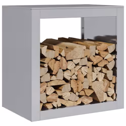 vidaXL Firewood Rack Fireplace Log Store Firewood Log Rack Log Holder Steel - grey, 60 x 40 x 60 cm - Additional view 2