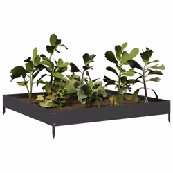 vidaXL Garden Raised Bed Outdoor Planter Pot Patio Flower Box Black Steel