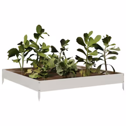 vidaXL Garden Raised Bed Outdoor Planter Pot Patio Flower Box Stainless Steel