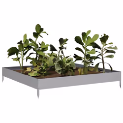 vidaXL Garden Raised Bed Outdoor Planter Pot Patio Flower Box Galvanised Steel