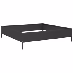 vidaXL Garden Raised Bed Outdoor Planter Pot Patio Flower Box Black Steel - Additional view 5