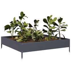 vidaXL Garden Raised Bed Outdoor Planter Pot Patio Flower Box Anthracite Steel - Additional view 2