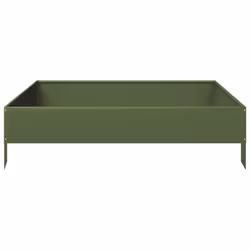 vidaXL Garden Raised Bed Outdoor Planter Pot Flower Box Olive green Steel - Additional view 4