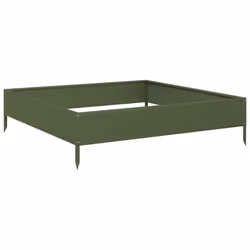 vidaXL Garden Raised Bed Outdoor Planter Pot Flower Box Olive green Steel - Additional view 5