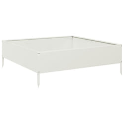vidaXL Garden Raised Bed Outdoor Planter Pot Patio Flower Box White Steel