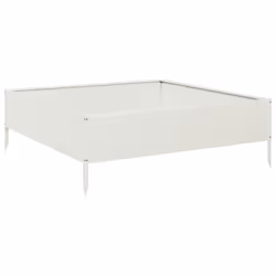 vidaXL Garden Raised Bed Outdoor Planter Pot Patio Flower Box White Steel - Additional view 5