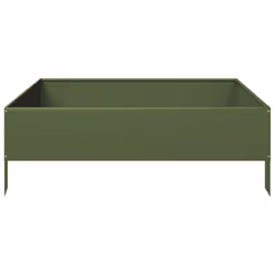 vidaXL Garden Raised Bed Outdoor Planter Pot Flower Box Olive green Steel - Additional view 4