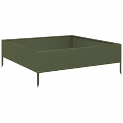 vidaXL Garden Raised Bed Outdoor Planter Pot Flower Box Olive green Steel - Additional view 5
