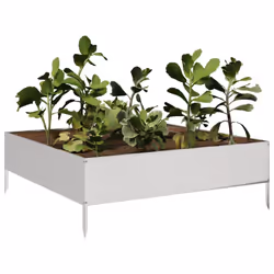 vidaXL Garden Raised Bed Outdoor Planter Pot Patio Flower Box Stainless Steel