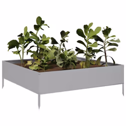 vidaXL Garden Raised Bed Outdoor Planter Pot Patio Flower Box Galvanised Steel