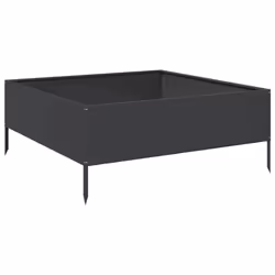 vidaXL Garden Raised Bed Outdoor Planter Pot Patio Flower Box Black Steel - Additional view 5