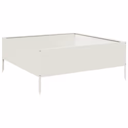 vidaXL Garden Raised Bed Outdoor Planter Pot Patio Flower Box White Steel