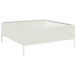 vidaXL Garden Raised Bed Outdoor Planter Pot Patio Flower Box White Steel