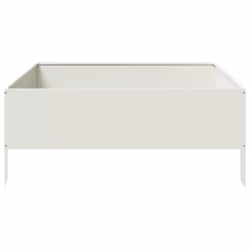 vidaXL Garden Raised Bed Outdoor Planter Pot Patio Flower Box White Steel - Additional view 4