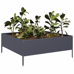 vidaXL Garden Raised Bed Outdoor Planter Pot Patio Flower Box Anthracite Steel