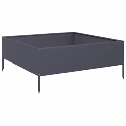 vidaXL Garden Raised Bed Outdoor Planter Pot Patio Flower Box Anthracite Steel - Additional view 5