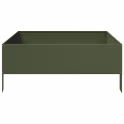 vidaXL Garden Raised Bed Outdoor Planter Pot Flower Box Olive green Steel - Additional view 4
