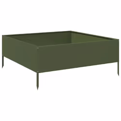 vidaXL Garden Raised Bed Outdoor Planter Pot Flower Box Olive green Steel - Additional view 5