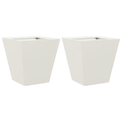 vidaXL Garden Planters Outdoor Flower Pot Patio Raised Bed Planter Box Steel - white, 30 x 30 x 30 cm/ 2 pcs