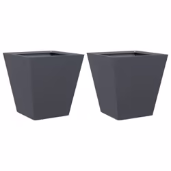 vidaXL Garden Planters Outdoor Flower Pot Patio Raised Bed Planter Box Steel - anthracite, 30 x 30 x 30 cm/ 2 pcs