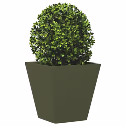 vidaXL Garden Planters Outdoor Flower Pot Patio Raised Bed Planter Box Steel - olive green, 30 x 30 x 30 cm/ 1 pcs - Additional view 2