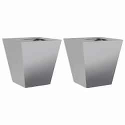 vidaXL Garden Planters Outdoor Flower Pot Patio Raised Bed Planter Box Steel - grey, 30 x 30 x 30 cm/ 2 pcs