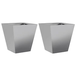 vidaXL Garden Planters Outdoor Flower Pot Patio Raised Bed Planter Box Steel - grey, 30 x 30 x 30 cm/ 2 pcs