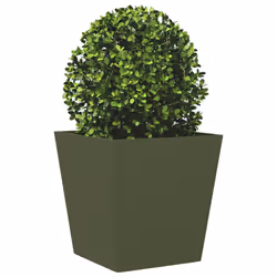 vidaXL Garden Planters Outdoor Flower Pot Patio Raised Bed Planter Box Steel - olive green, 40 x 40 x 40 cm/ 1 pcs - Additional view 2