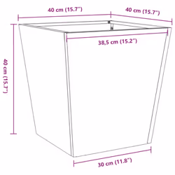 vidaXL Garden Planters Outdoor Flower Pot Patio Raised Bed Planter Box Steel - olive green, 40 x 40 x 40 cm/ 1 pcs - Additional view 3