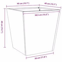 vidaXL Garden Planters Outdoor Flower Pot Patio Raised Bed Planter Box Steel - olive green, 40 x 40 x 40 cm/ 2 pcs - Additional view 3