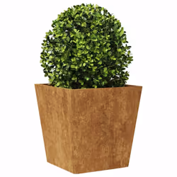 vidaXL Garden Planters Outdoor Flower Pot Patio Raised Bed Planter Box Steel - brown, 40 x 40 x 40 cm/ 1 pcs - Additional view 2