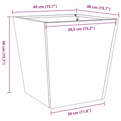 vidaXL Garden Planters Outdoor Flower Pot Patio Raised Bed Planter Box Steel - brown, 40 x 40 x 40 cm/ 2 pcs - Additional view 3