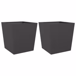 vidaXL Garden Planters Outdoor Flower Pot Patio Raised Bed Planter Box Steel - black, 50 x 50 x 50 cm/ 2 pcs