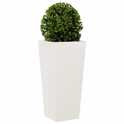 vidaXL Garden Planters Outdoor Flower Pot Patio Raised Bed Planter Box Steel - white, 35 x 35 x 75 cm/ 1 pcs - Additional view 2