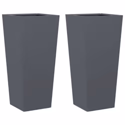 vidaXL Garden Planters Outdoor Flower Pot Patio Raised Bed Planter Box Steel - anthracite, 35 x 35 x 75 cm/ 2 pcs