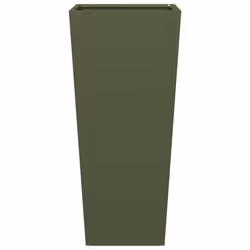 vidaXL Garden Planters Outdoor Flower Pot Patio Raised Bed Planter Box Steel - olive green, 35 x 35 x 75 cm/ 1 pcs - Additional view 4