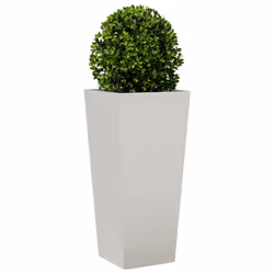 vidaXL Garden Planters Outdoor Flower Pot Patio Raised Bed Planter Box Steel - light grey, 35 x 35 x 75 cm/ 1 pcs - Additional view 2