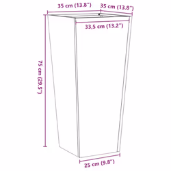 vidaXL Garden Planters Outdoor Flower Pot Patio Raised Bed Planter Box Steel - brown, 35 x 35 x 75 cm/ 1 pcs - Additional view 10